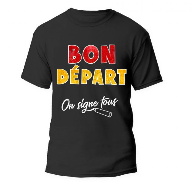 Tee Shirt Noir On signe BON DEPART