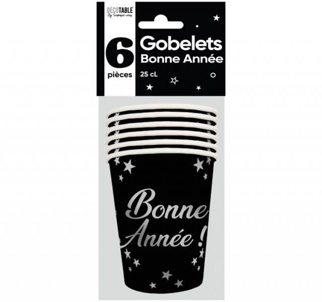 GOBELETS X 6 BONNE ANNÉE ARGENT