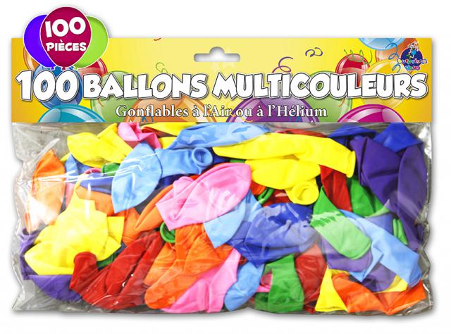 100 ballons couleurs assorties
